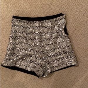 Silver sequin Zara shorts